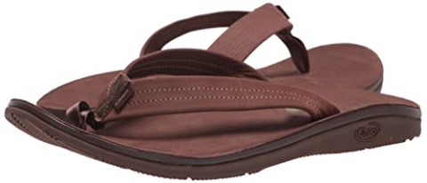 Men\'s Classic Leather Flip-Flop Dark Brown Chacos