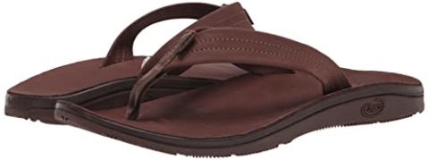 Women\'s Classic Leather Flip-Flop Dark Brown Chacos